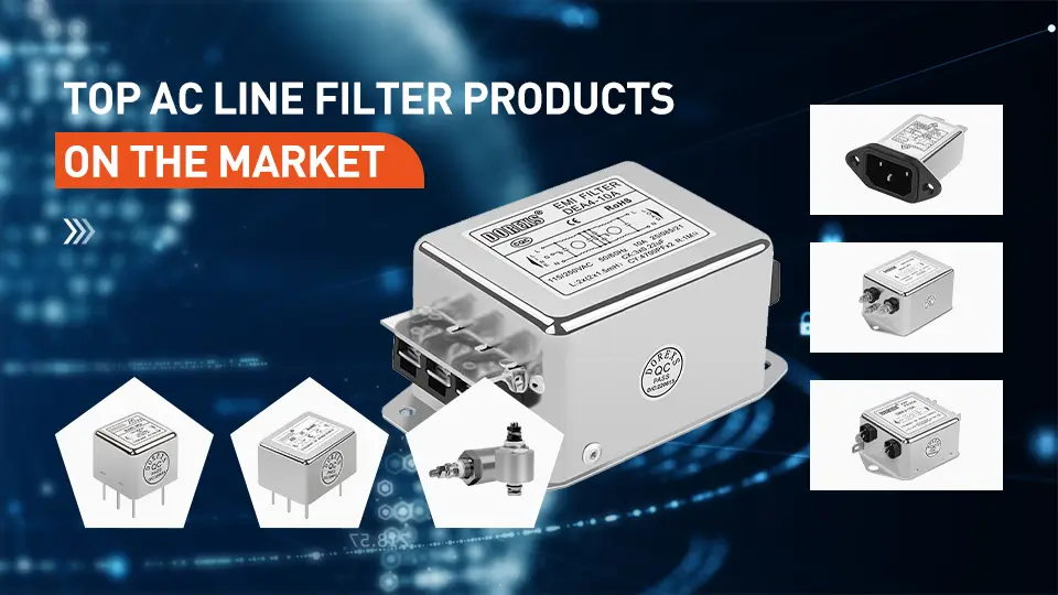 A selection of top-rated AC line filter products on display.